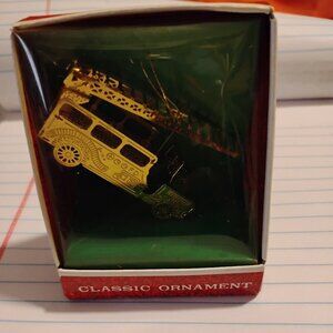 Christmas fire truck Ornament 3x4 inches. Like New